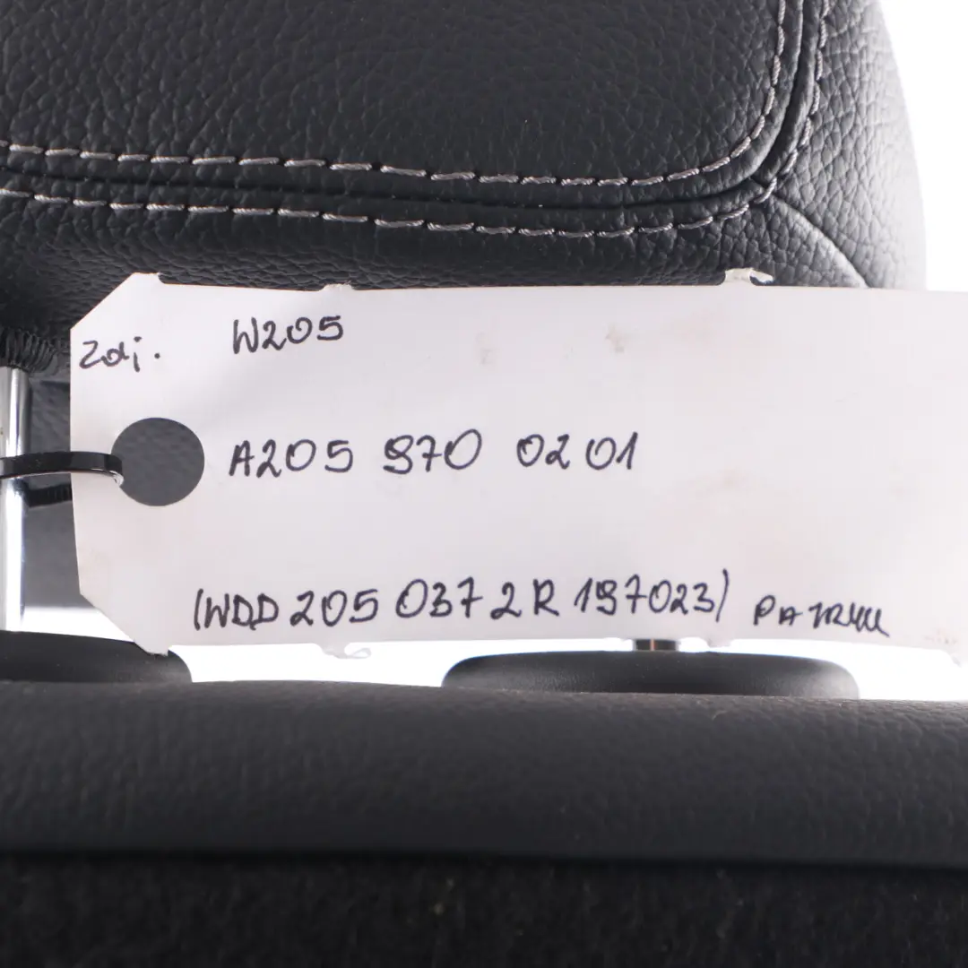 Mercedes W205 Reposabrazos Trasero Respaldo Asiento Cubierta Cuero Negro - SKU A2059700201 - Número de pieza A2059700101
