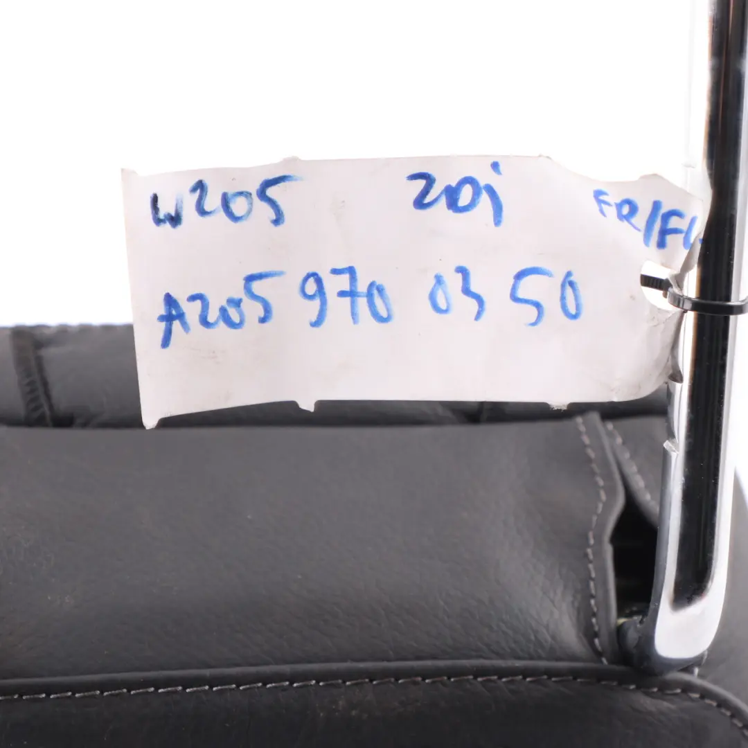 Mercedes W205 Seat Headrest Front Left Right N/O/S Cover Black Leather - SKU A2059700350 - Part number A2059700350