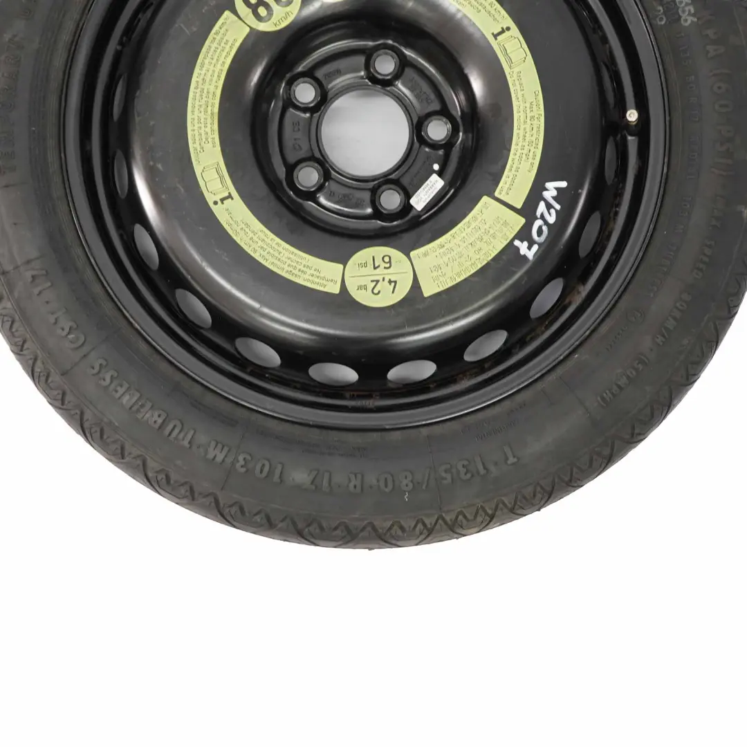 W207 Spare Wheel Steel Tyre R17 3.5J ET:19,5 135/80 to Mercedes W204 with Part number A2074000102 Mercedes W204 W207 Spare Wheel Steel Tyre R17 3.5J ET:19,5 135/80 - SKU A2074000102 - Part number A2074000102