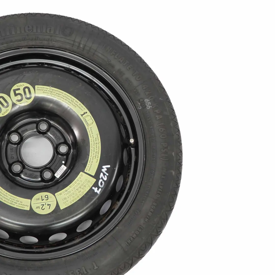 Mercedes W204 W207 Roue secours Pneu acier R17 3.5J ET:19,5 135/80 - SKU A2074000102 - Numéro de pièce A2074000102