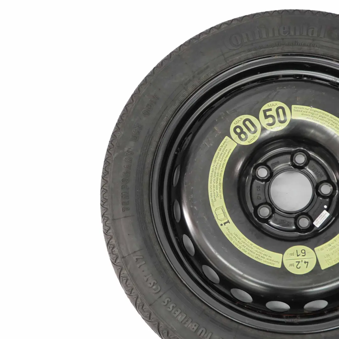 Mercedes W204 W207 Rueda repuesto Acero Neumático R17 3.5J 135/80 - SKU A2074000102 - Número de pieza A2074000102