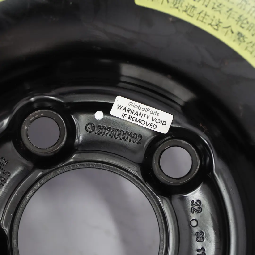 Mercedes W204 W207 Roue secours Pneu acier R17 3.5J ET:19,5 135/80 - SKU A2074000102 - Numéro de pièce A2074000102