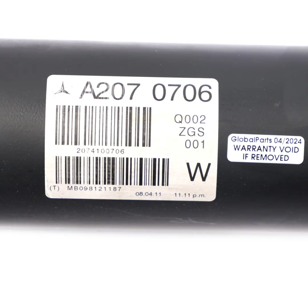 Propshaft Mercedes W204 C207 Drive Prop Shaft Transmission Automatic to with Part number A2074100706 Propshaft Mercedes W204 C207 Drive Prop Shaft Transmission Automatic - SKU A2074100706 - Part number A2074100706