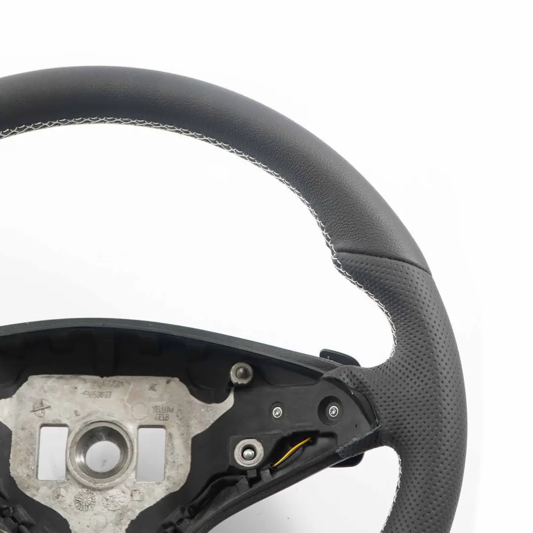  Steering Wheel Mercedes W212 NEW Black Leather with White Threads Paddle Shift - SKU A2074601203-1 - Part number A2074601203
