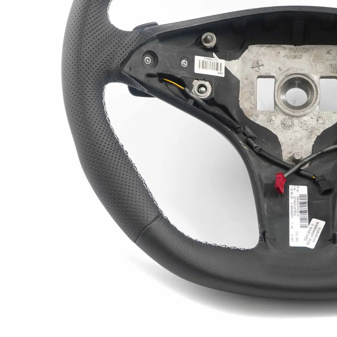  Steering Wheel Mercedes W212 NEW Black Leather with White Threads Paddle Shift - SKU A2074601203-1 - Part number A2074601203