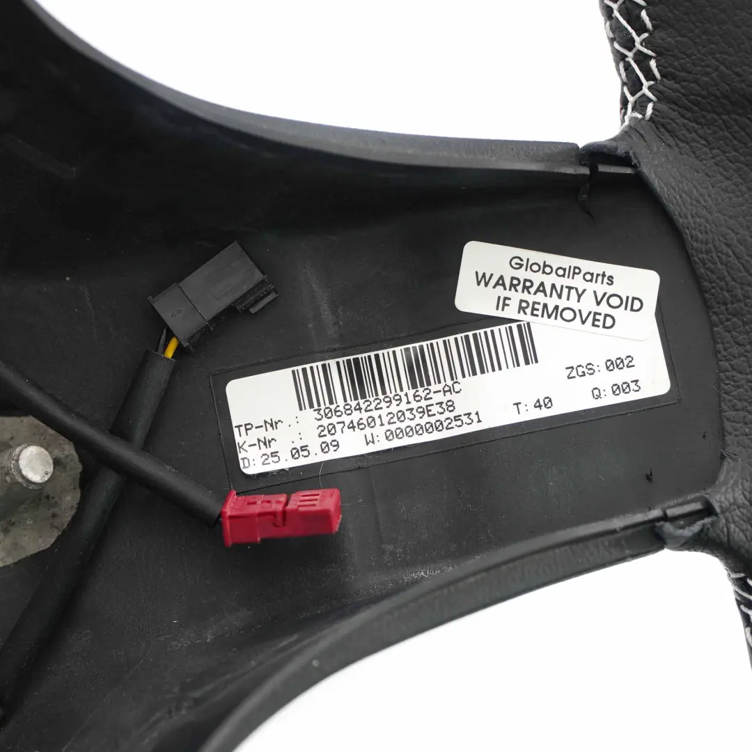 Mercedes W212 NEU Leder Schwarz Lenkrad Lederlenkrad Schaltwippen Weiße Fäden - SKU A2074601203-1 - Teilenummer A2074601203