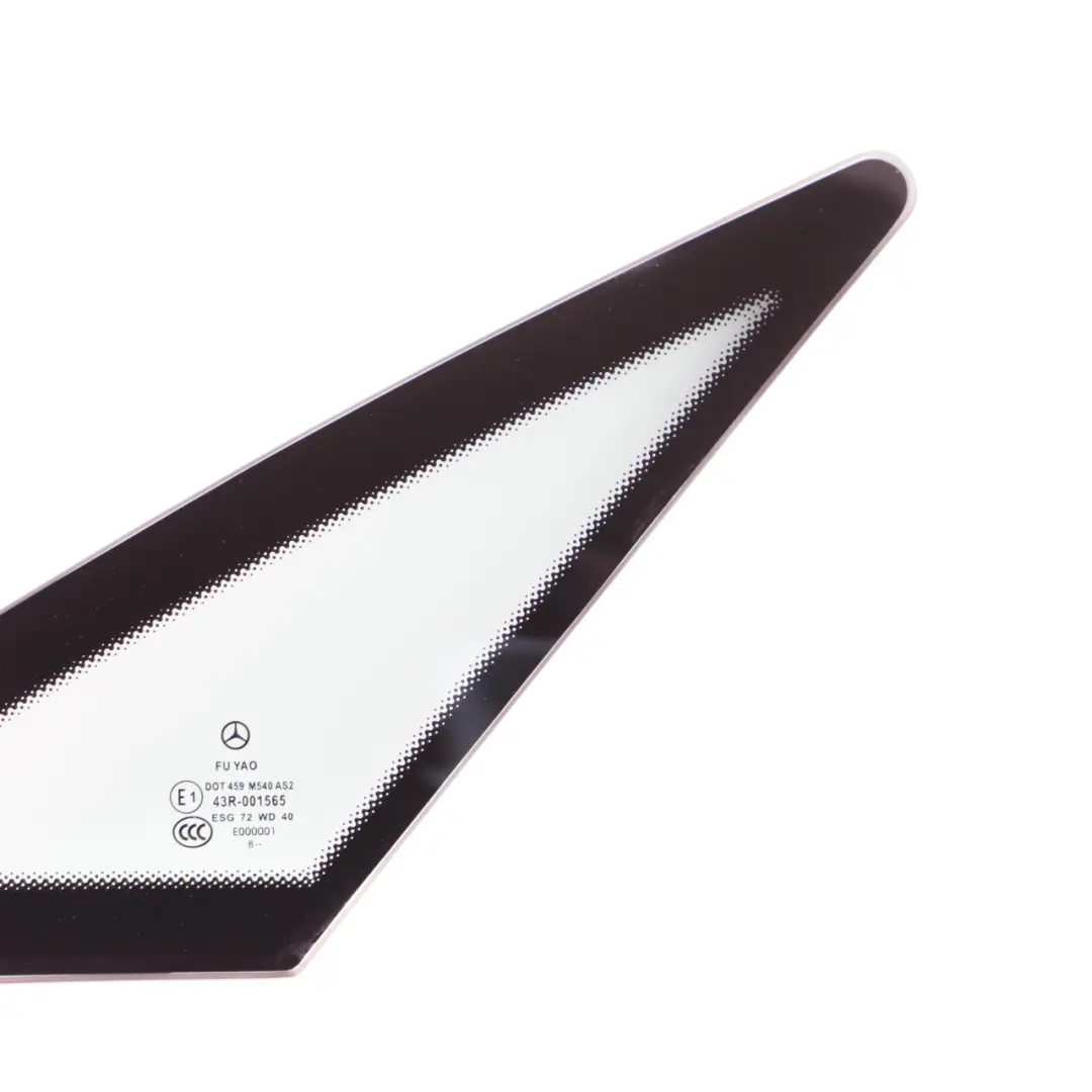 Quarter Side Window Rear Right O/S Glazing Triangle Glass AS2 to Mercedes C207 with Part number A2076700439 Mercedes C207 Quarter Side Window Rear Right O/S Glazing Triangle Glass AS2 - SKU A2076700439-1 - Part number A2076700439