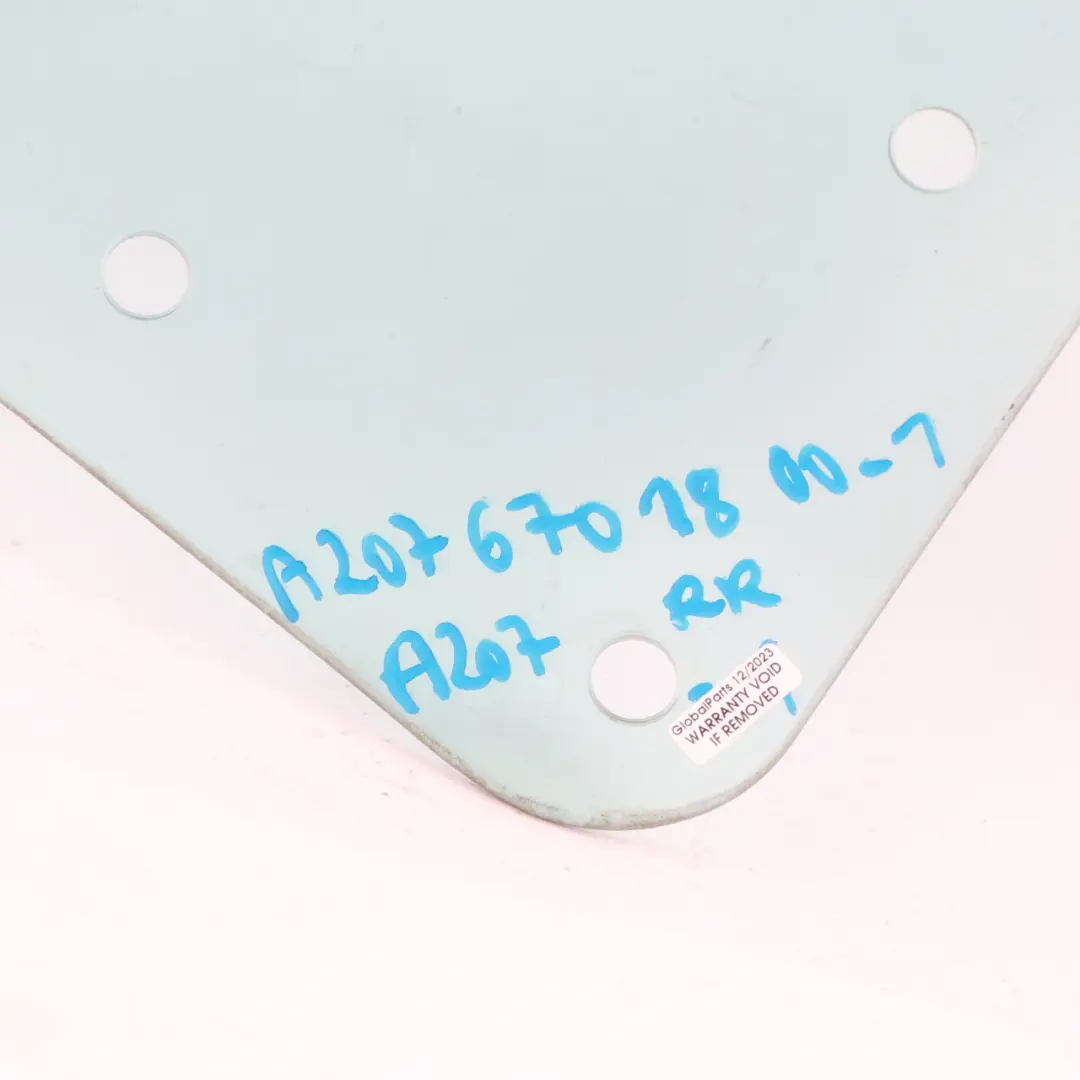 Right O/S Window Glass Panel AS2 to Mercedes A207 Convertible Rear with Part number A2076701800 Mercedes A207 Convertible Rear Right O/S Window Glass Panel AS2 - SKU A2076701800-1 - Part number A2076701800