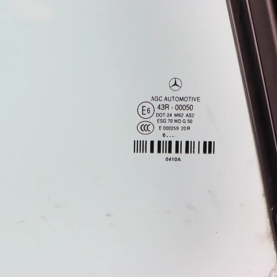 Right O/S Window Glass Panel AS2 to Mercedes A207 Convertible Rear with Part number A2076701800 Mercedes A207 Convertible Rear Right O/S Window Glass Panel AS2 - SKU A2076701800-1 - Part number A2076701800