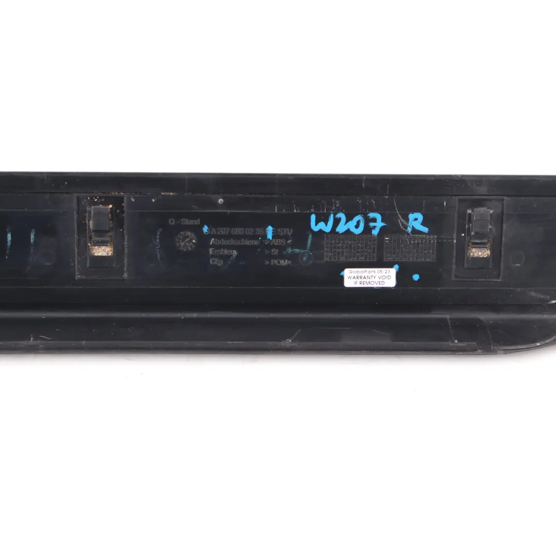 W207 Door Sill Trim Front Right O/S Step Cover Panel Black to Mercedes with Part number A2076800235 Mercedes W207 Door Sill Trim Front Right O/S Step Cover Panel Black - SKU A2076800235 - Part number A2076800235