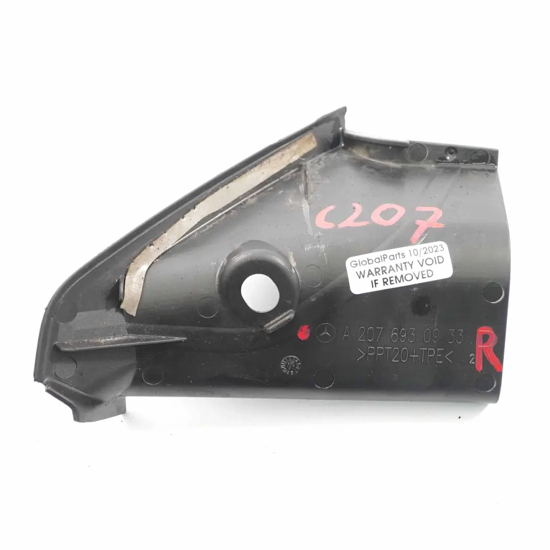 Mercedes W207 Column A-Pillar Trim Cap Right O/S Cover Black - SKU A2076930933 - Part number A2076930933