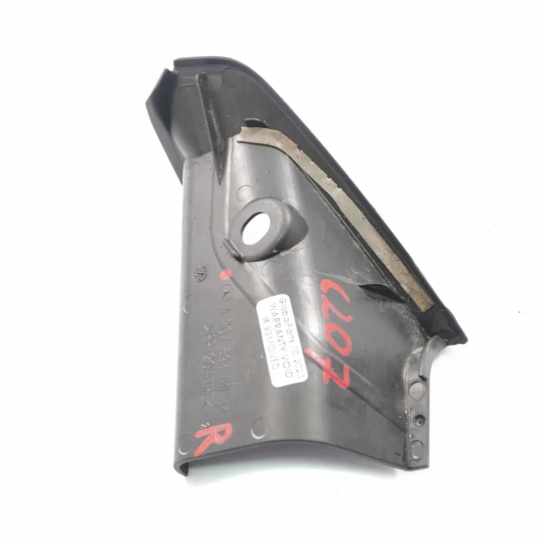 W207 Column A-Pillar Trim Cap Right O/S Cover Black to Mercedes with Part number A2076930933 Mercedes W207 Column A-Pillar Trim Cap Right O/S Cover Black - SKU A2076930933 - Part number A2076930933