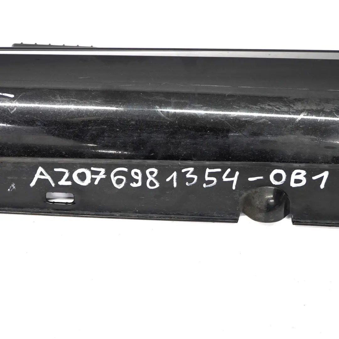 W207 Side Skirt AMG Door Sill Cover Left N/S Obsidian Black - 197 to Mercedes with Part number A2076981354 Mercedes W207 Side Skirt AMG Door Sill Cover Left N/S Obsidian Black - 197 - SKU A2076981354-OB1 - Part number A2076981354