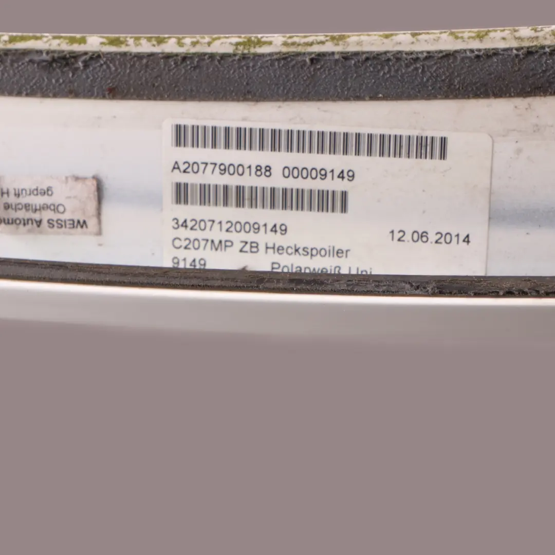 Boot Trunk Lid Spoiler Tailgate Polar White - 149 to Mercedes C207 Rear with Part number A2077900188 Mercedes C207 Rear Boot Trunk Lid Spoiler Tailgate Polar White - 149 - SKU A2077900188-POL - Part number A2077900188