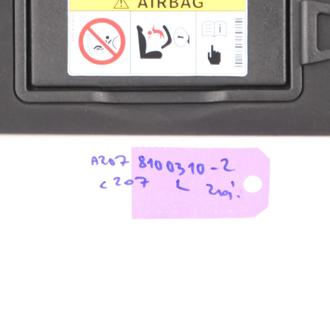 Mercedes W204 W207 Parasol Izquierdo Espejo Embellecedor Panel Negro - SKU A2078100310-2 - Número de pieza A2078100310