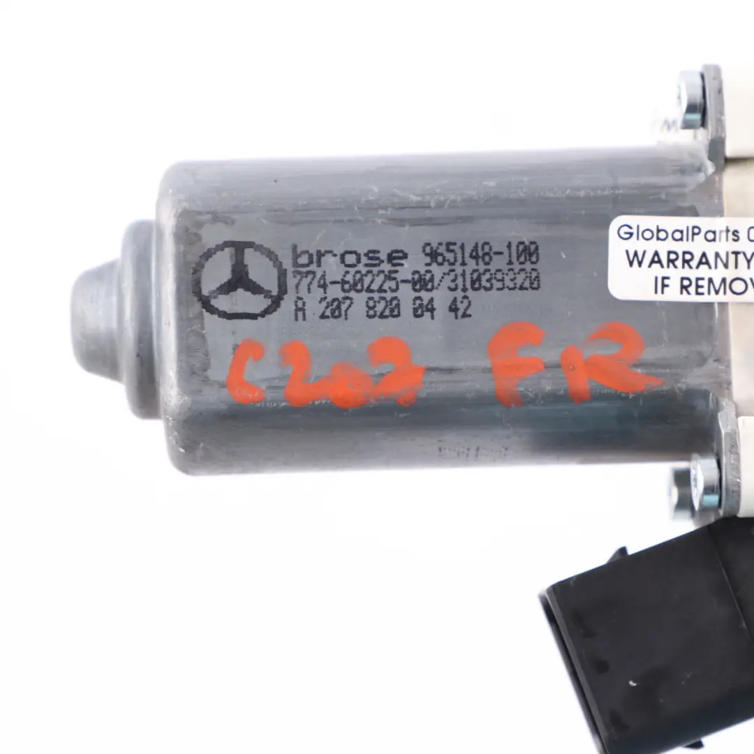 W207 C207 Motor elevalunas Delantero Derecho Accionamiento para Mercedes con número de pieza A2078200442 Mercedes W207 C207 Motor elevalunas Delantero Derecho Accionamiento - SKU A2078200442 - Número de pieza A2078200442