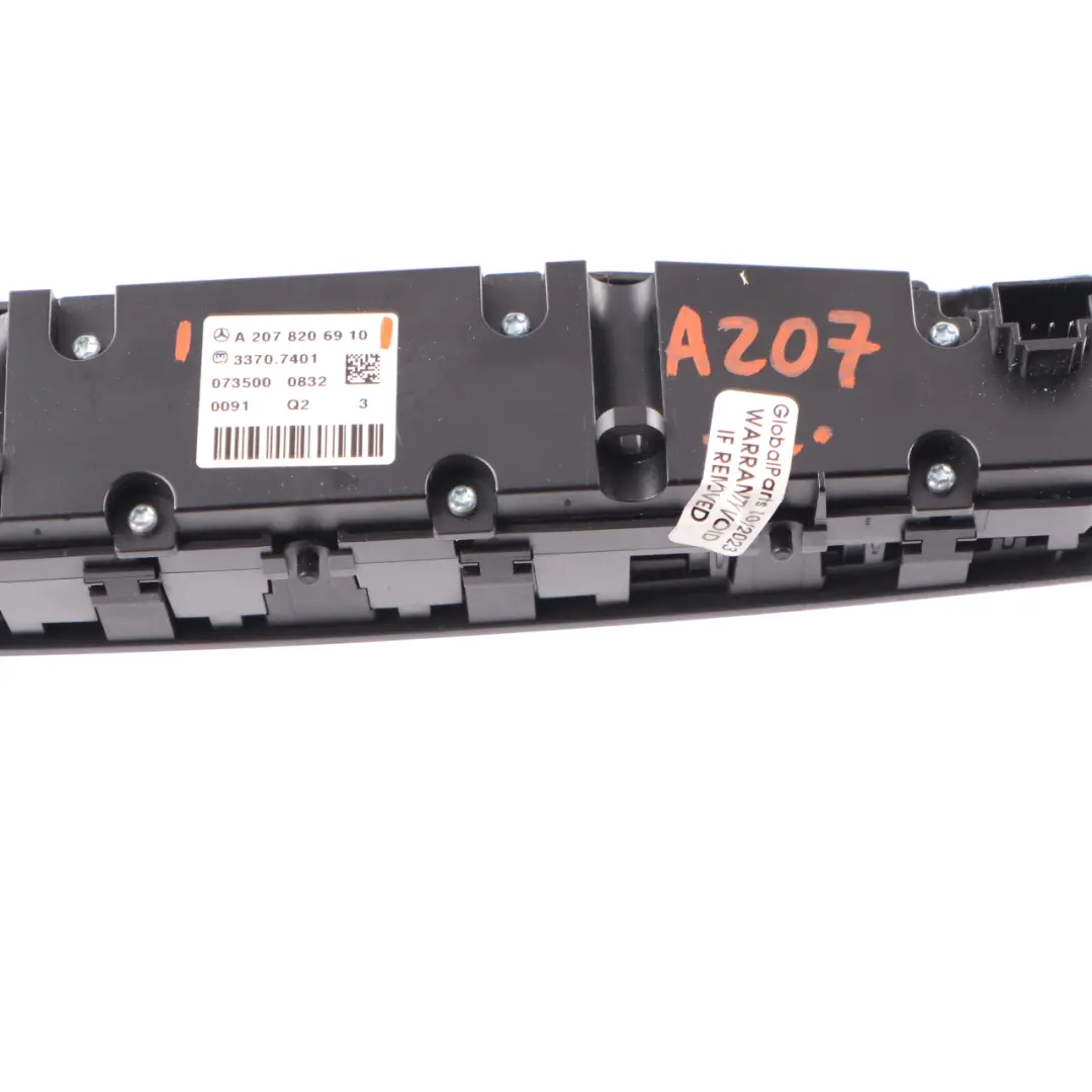 W207 Convertible Switch Panel Heated Seats Sport Parking to Mercedes with Part number A2078206910 Mercedes W207 Convertible Switch Panel Heated Seats Sport Parking - SKU A2078206910 - Part number A2078206910