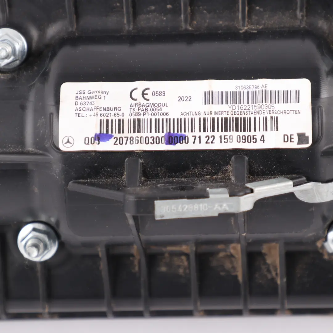  Module Air Mercedes C204 C207 Tableau bord côté passager SRS - SKU A2078600300 - Numéro de pièce A2078600300