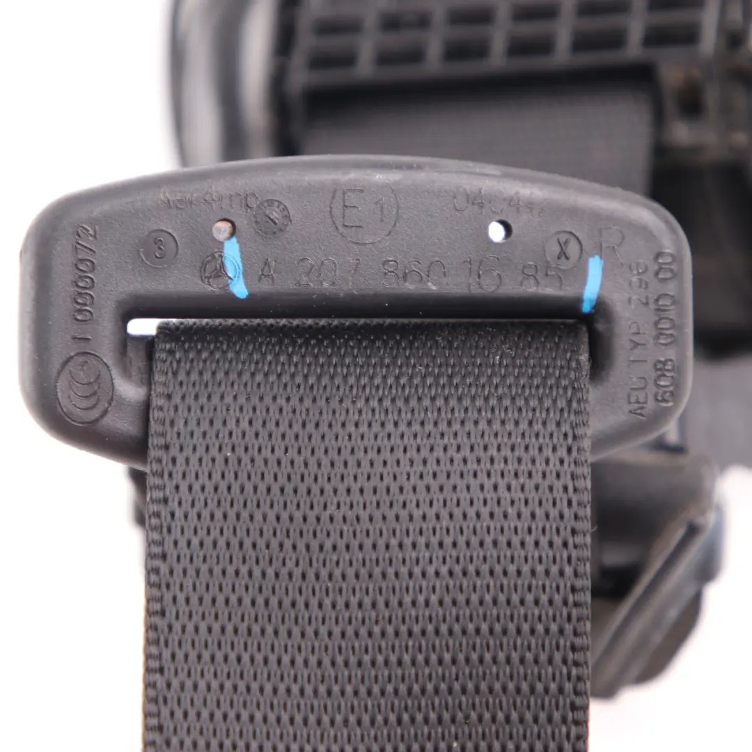 Belt Mercedes W207 A207 Rear Right O/S Safety Belt Black to Seat with Part number A2078601685 Seat Belt Mercedes W207 A207 Rear Right O/S Safety Belt Black - SKU A2078601685 - Part number A2078601685