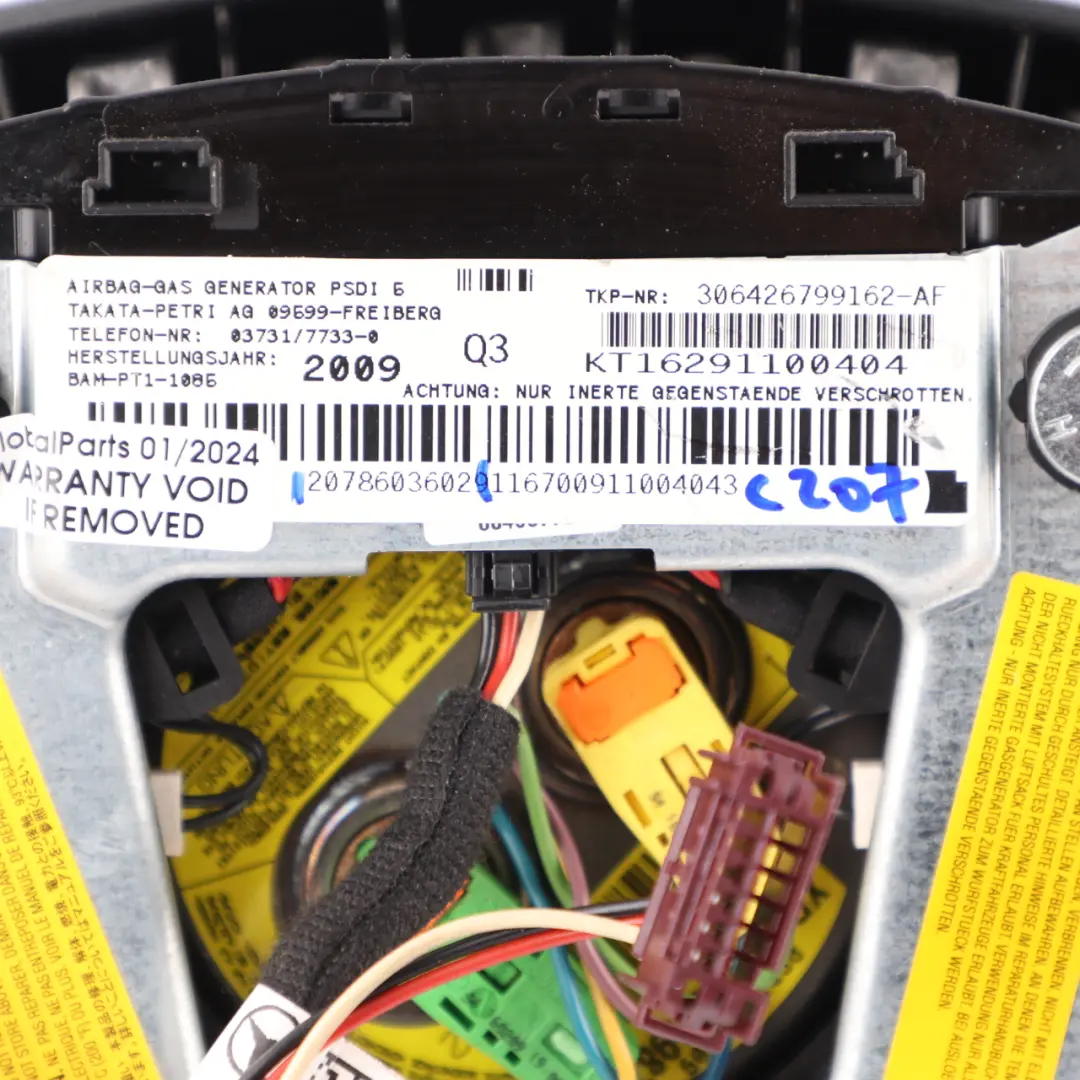 W207 C207 Steering Wheel Air Module Driver's Side Black to Mercedes with Part number A2078603602 Mercedes W207 C207 Steering Wheel Air Module Driver's Side Black - SKU A2078603602 - Part number A2078603602