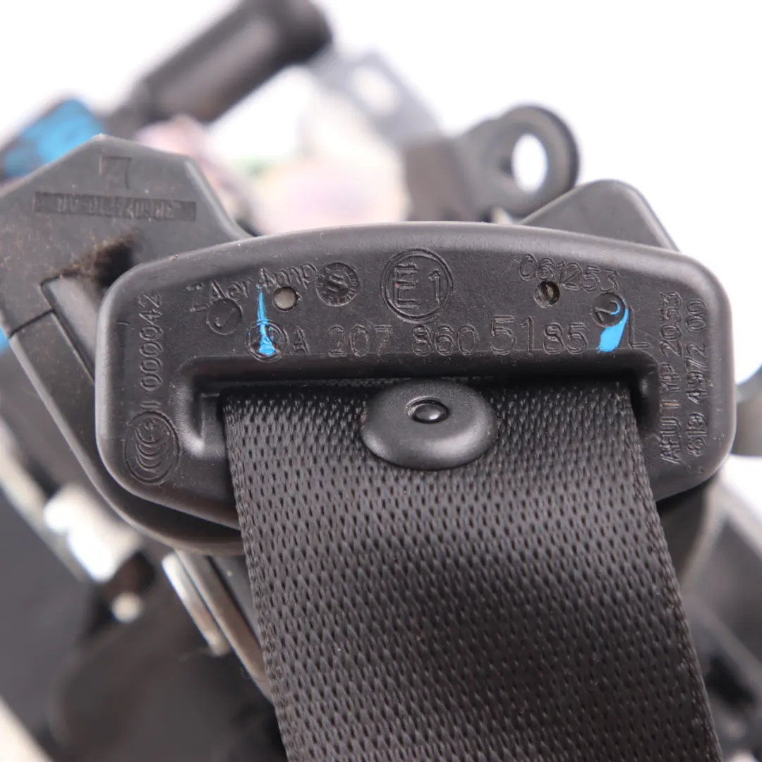 Belt Mercedes W207 A207 C207 Safety Belt Front Left N/S Black to Seat with Part number A2078605185 Seat Belt Mercedes W207 A207 C207 Safety Belt Front Left N/S Black - SKU A2078605185 - Part number A2078605185
