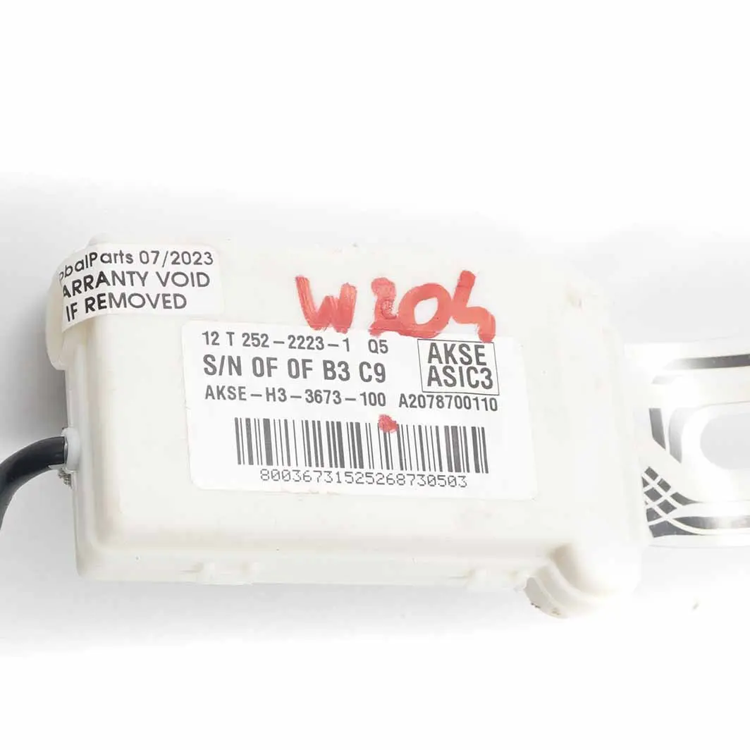 Mercedes W204 Control del sensor del asiento del pasajero delantero A20700110 - SKU A2078700110 - Número de pieza A2078700110