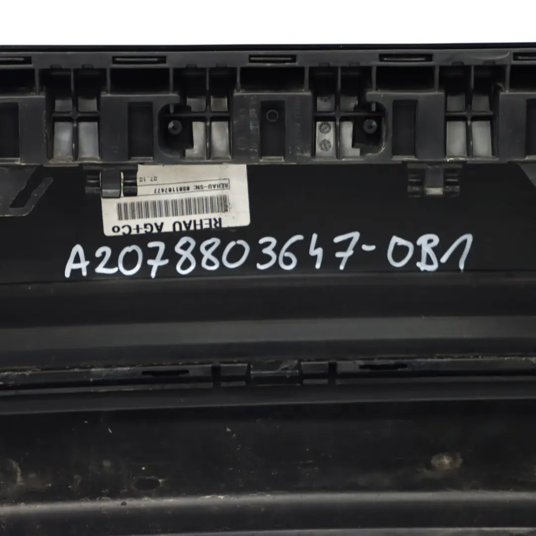 W207 Rear Bumper Trim Panel Covering Obsidian Black Metallic - 197 to Mercedes with Part number A2078803647 Mercedes W207 Rear Bumper Trim Panel Covering Obsidian Black Metallic - 197 - SKU A2078803647-OB1 - Part number A2078803647