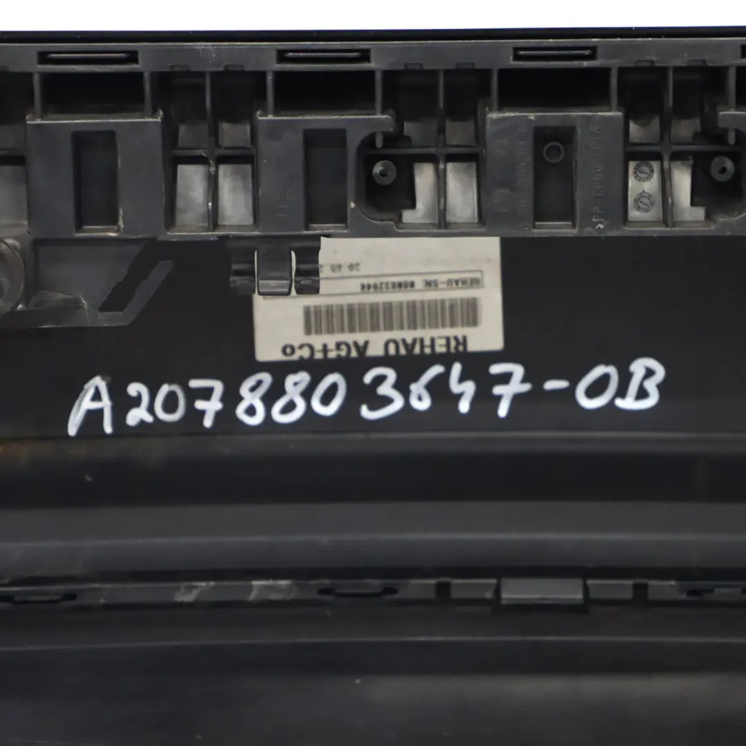W207 Rear Bumper Trim Panel Covering Obsidian Black Metallic - 197 to Mercedes with Part number A2078803647 Mercedes W207 Rear Bumper Trim Panel Covering Obsidian Black Metallic - 197 - SKU A2078803647-OB - Part number A2078803647