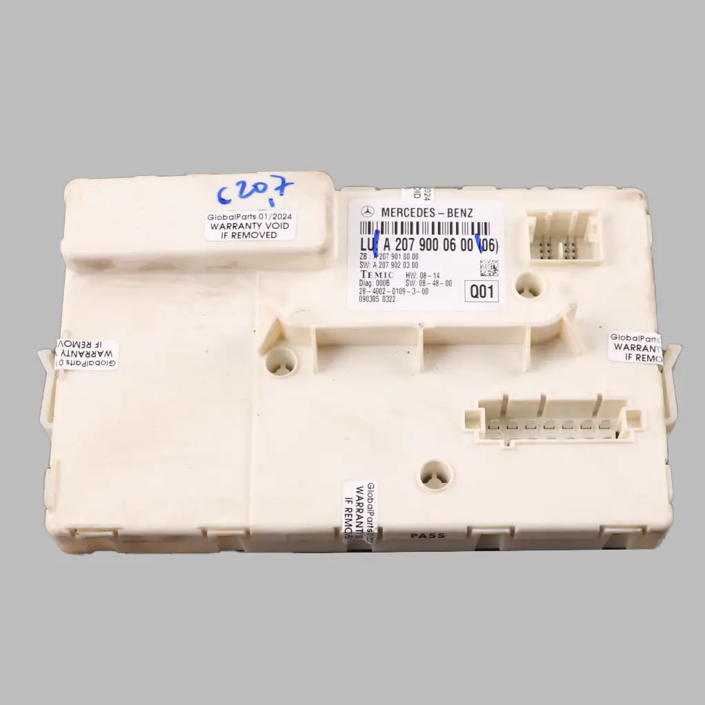 Modulo porta posteriore destra Unità controllo ECU A2118703285 per Mercedes W211 con numero di parte A2079000600 Mercedes W211 Modulo porta posteriore destra Unità controllo ECU A2118703285 - SKU A2079000600 - Numero di parte A2079000600