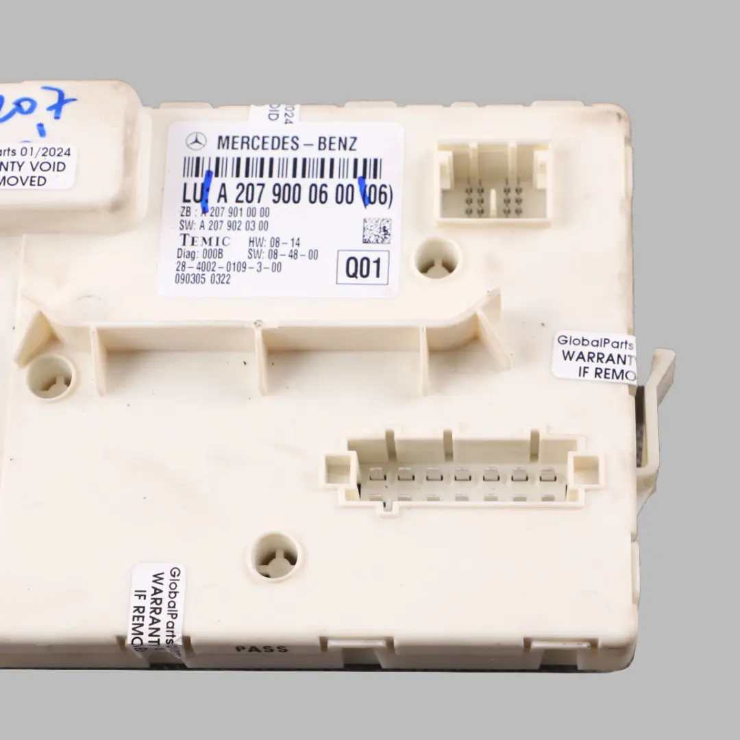 Door Module Rear Right O/S Control Unit ECU to Mercedes C207 with Part number A2079000600 Mercedes C207 Door Module Rear Right O/S Control Unit ECU - SKU A2079000600 - Part number A2079000600