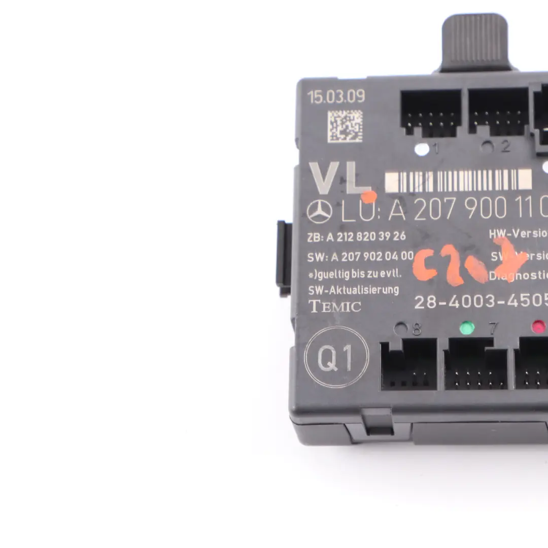  Door Module Mercedes C207 W207 Front Left N/S Control Unit ECU - SKU A2079001100 - Part number A2079001100