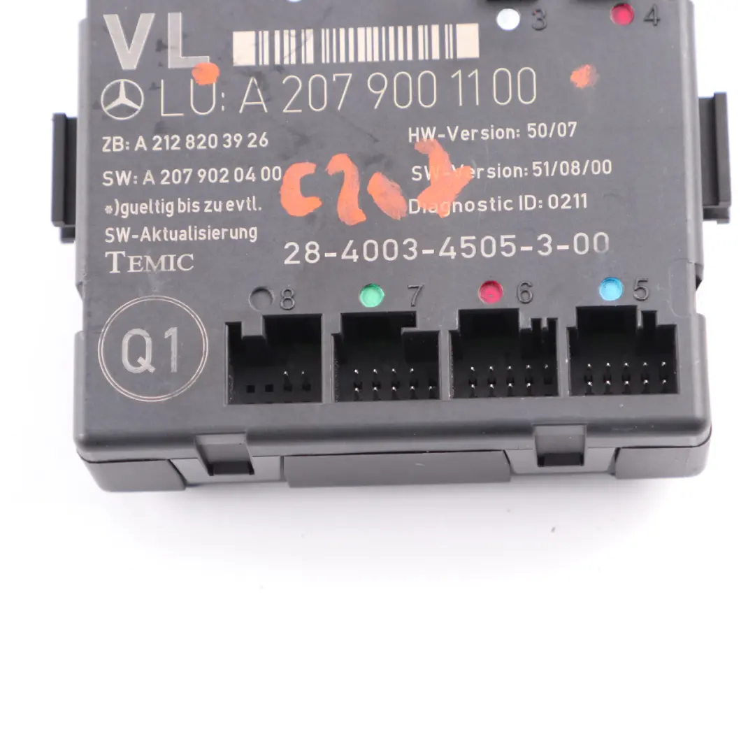  Door Module Mercedes C207 W207 Front Left N/S Control Unit ECU - SKU A2079001100 - Part number A2079001100