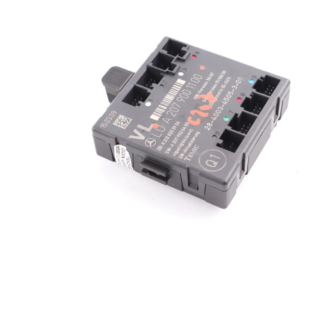 Modulo porta Mercedes C207 W207 anteriore sinistro Unità ECU per con numero di parte A2079001100 Modulo porta Mercedes C207 W207 anteriore sinistro Unità ECU - SKU A2079001100 - Numero di parte A2079001100
