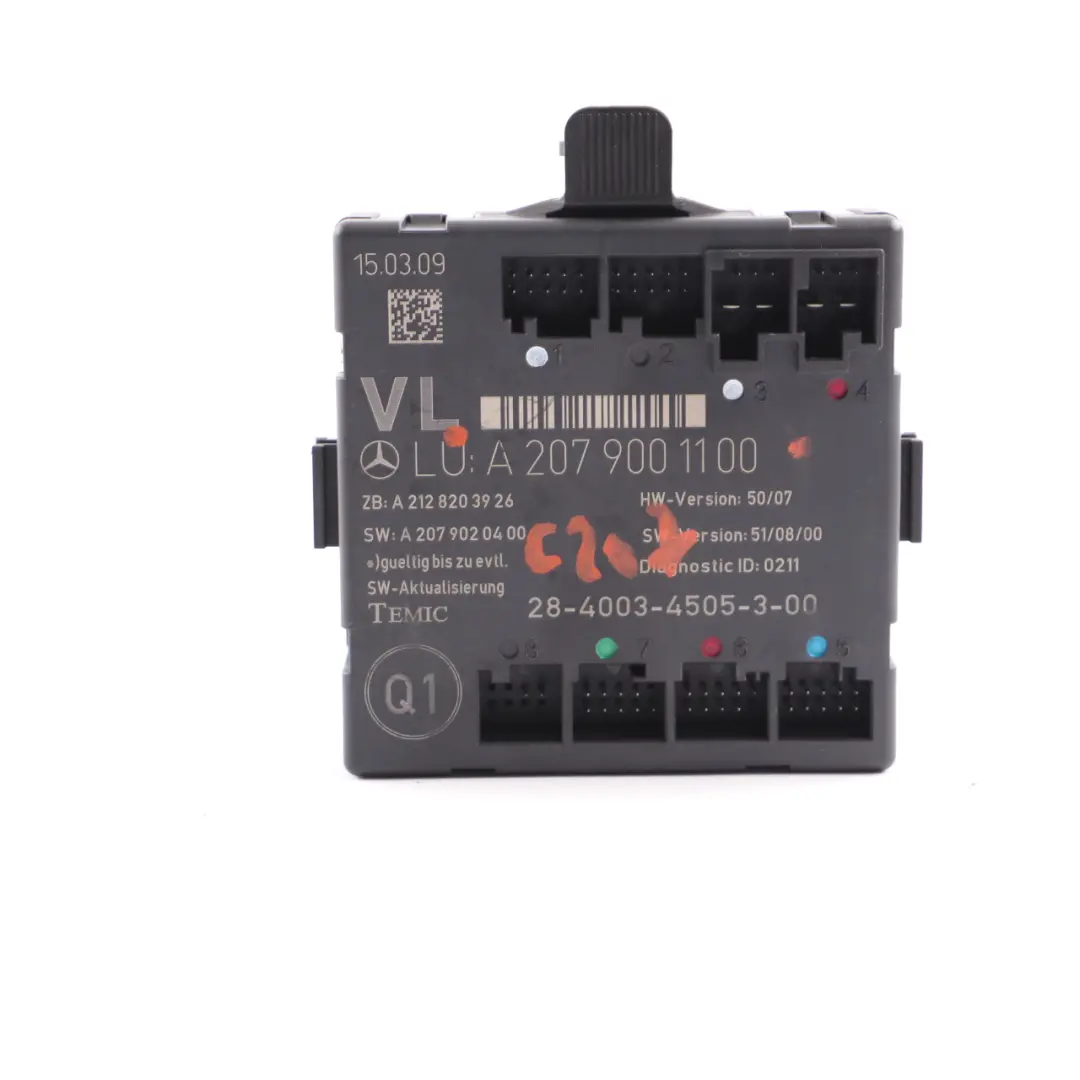  Türmodul Mercedes C207 W207 vorne links Steuergerät ECU - SKU A2079001100 - Teilenummer A2079001100
