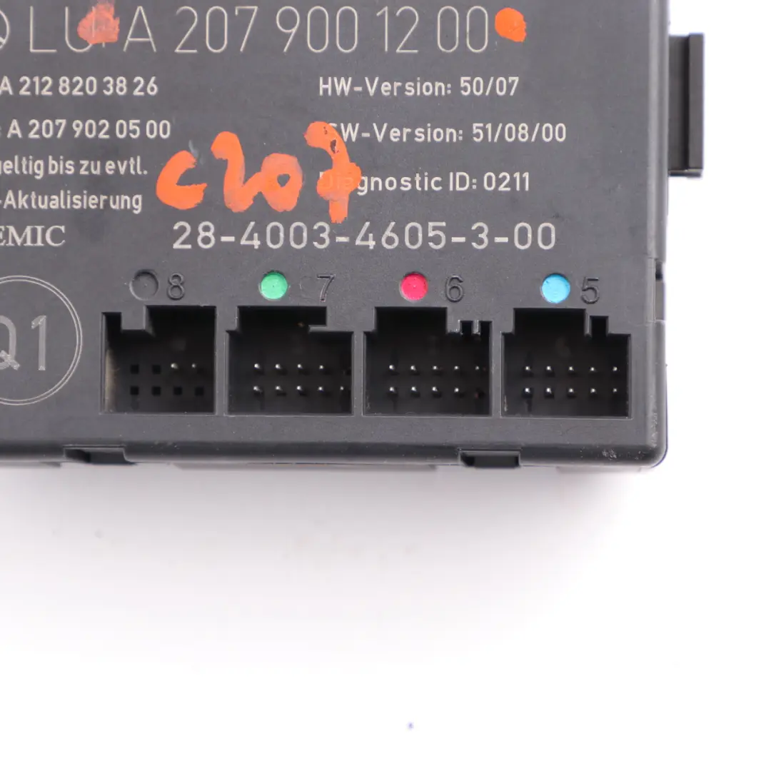 W207 Moduł Sterownik Drzwi Prawy Przód ECU do Mercedes C207 o numerze A2079001200 Mercedes C207 W207 Moduł Sterownik Drzwi Prawy Przód ECU - SKU A2079001200 - Numer Części A2079001200