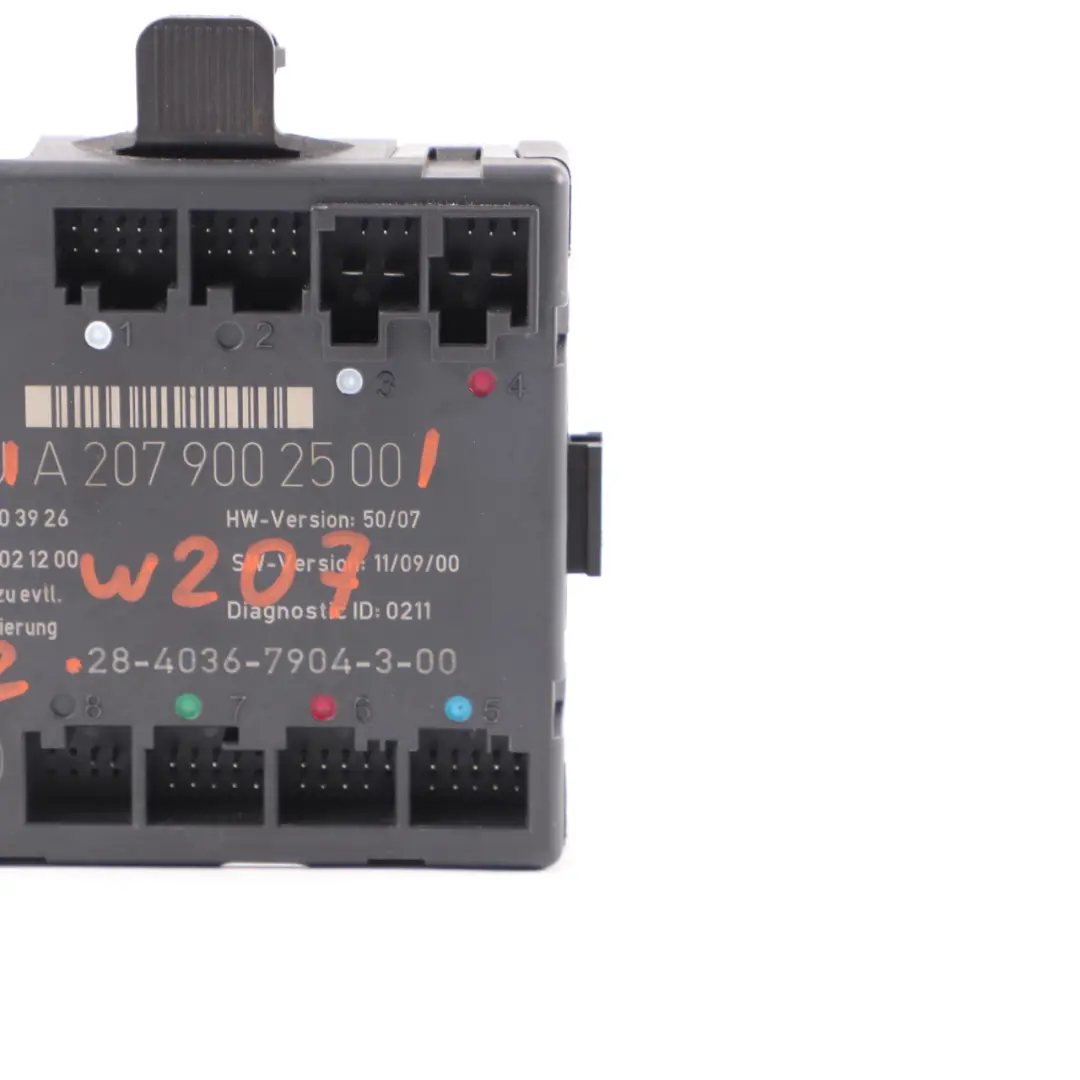 W207 Door Module Front Left N/S Control Unit ECU to Mercedes with Part number A2079002500 Mercedes W207 Door Module Front Left N/S Control Unit ECU - SKU A2079002500 - Part number A2079002500
