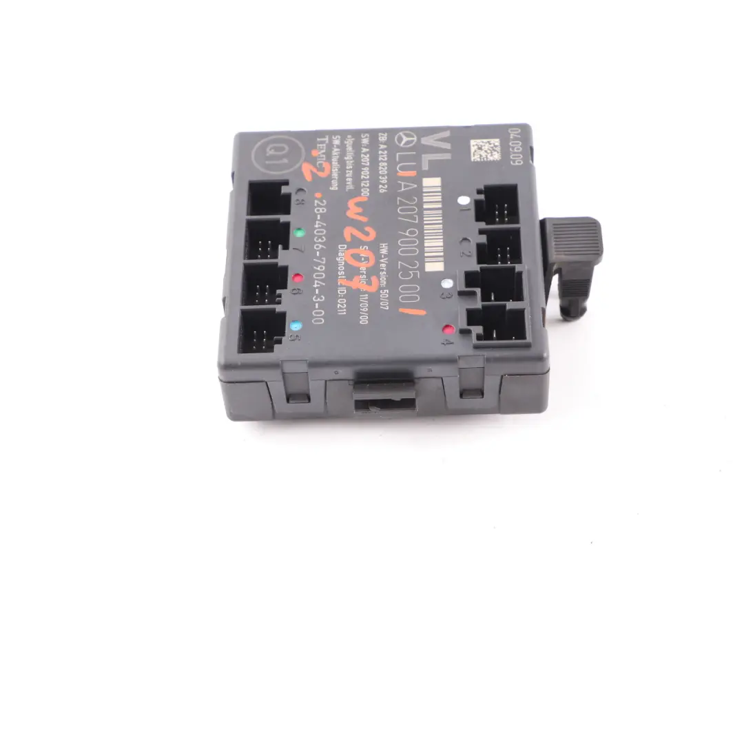 W207 Door Module Front Left N/S Control Unit ECU to Mercedes with Part number A2079002500 Mercedes W207 Door Module Front Left N/S Control Unit ECU - SKU A2079002500 - Part number A2079002500