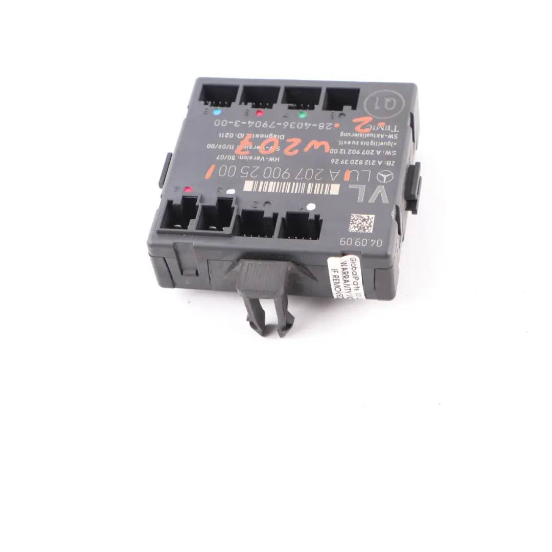 W207 Door Module Front Left N/S Control Unit ECU to Mercedes with Part number A2079002500 Mercedes W207 Door Module Front Left N/S Control Unit ECU - SKU A2079002500 - Part number A2079002500