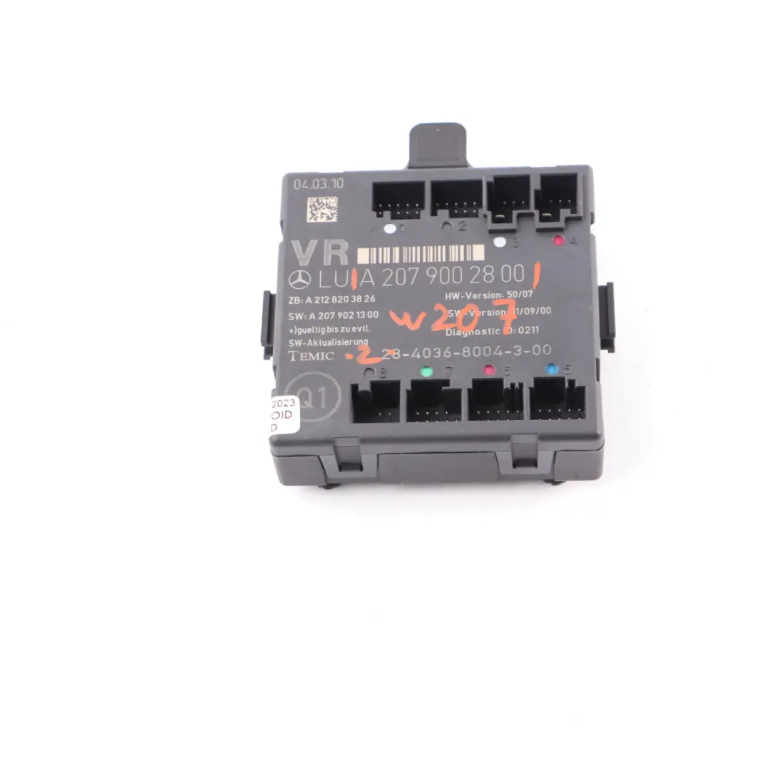 W207 Module De Porte Avant Droit Cabriolet Unité Commande pour Mercedes à propos du numéro de pièce A2079002800 Mercedes W207 Module De Porte Avant Droit Cabriolet Unité Commande - SKU A2079002800 - Numéro de pièce A2079002800