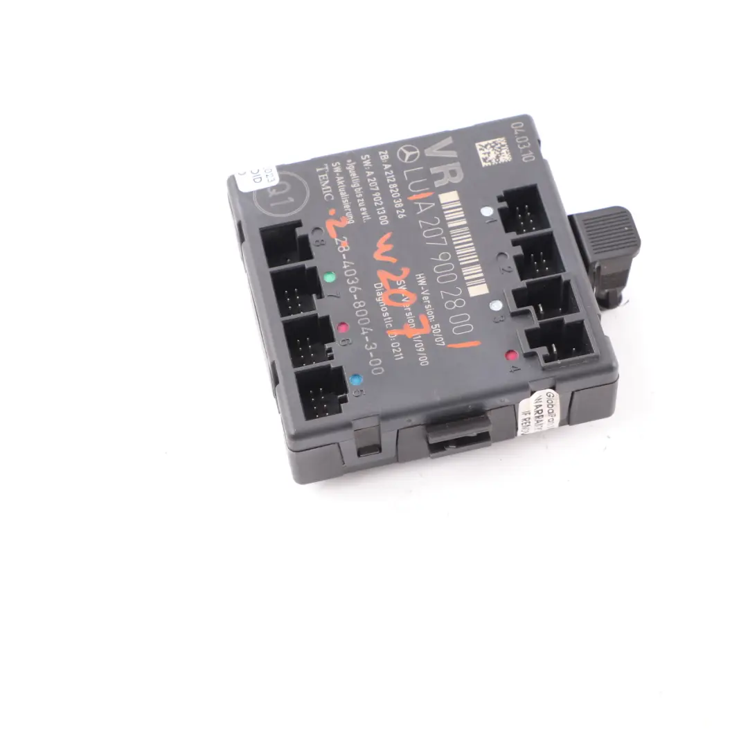 W207 Modulo Porta Cabrio Anteriore Destro Unità Controllo per Mercedes con numero di parte A2079002800 Mercedes W207 Modulo Porta Cabrio Anteriore Destro Unità Controllo - SKU A2079002800 - Numero di parte A2079002800
