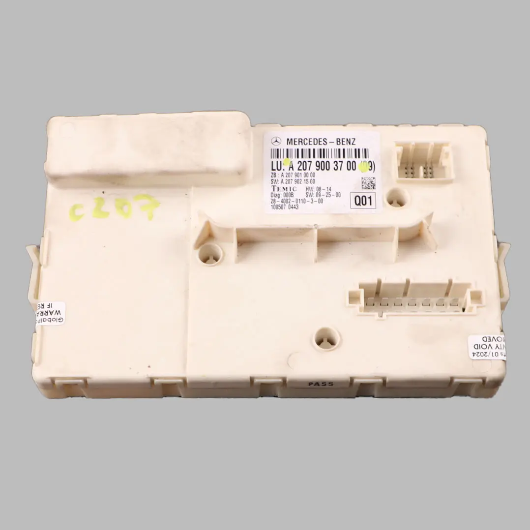 Módulo de puerta trasera izquierda Unidad Control ECU para Mercedes C207 con número de pieza A2079003700 Mercedes C207 Módulo de puerta trasera izquierda Unidad Control ECU - SKU A2079003700 - Número de pieza A2079003700