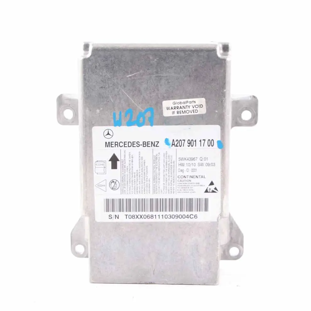 Air Module Mercedes W204 W207 Air Module SRS Control Unit ECU A2079011700