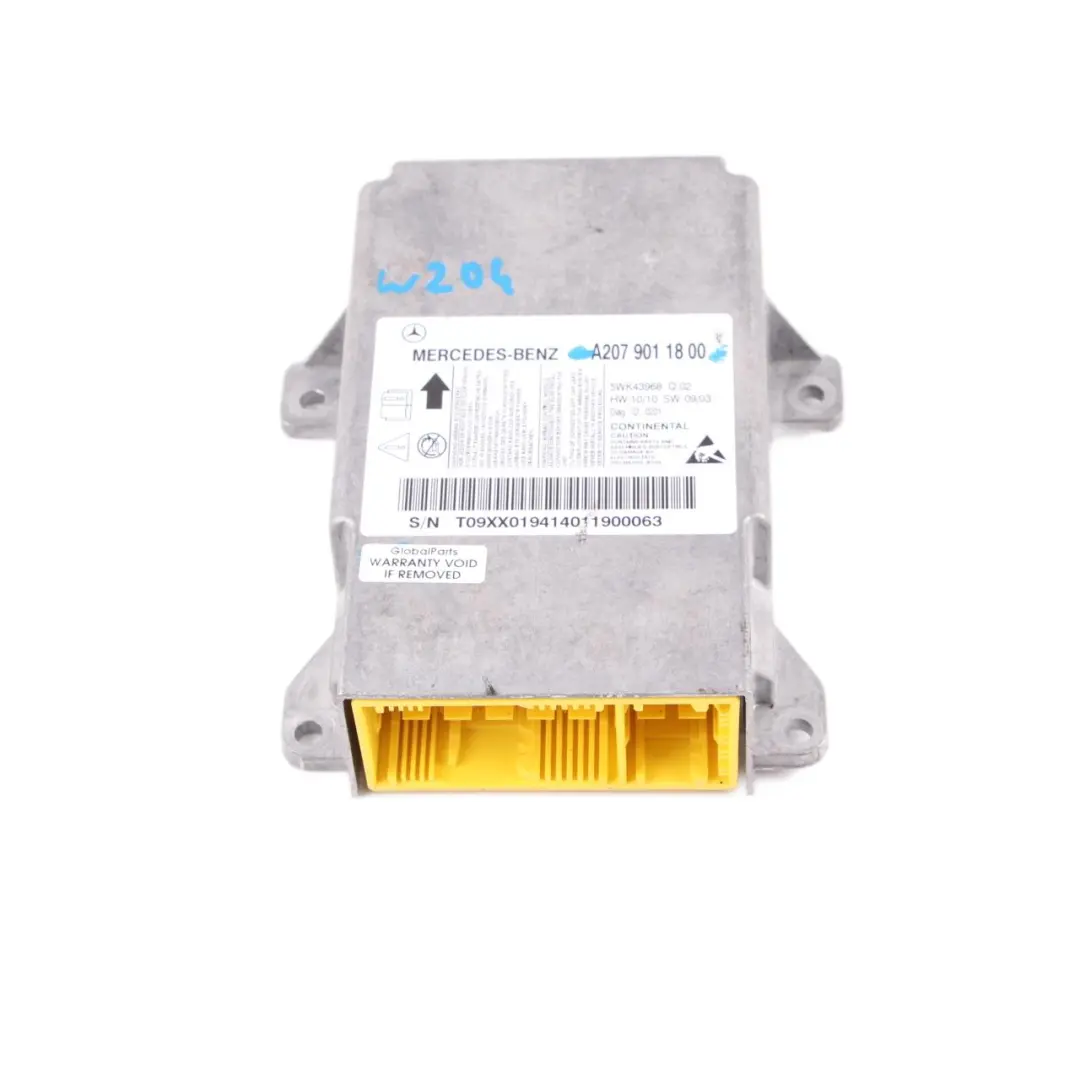 W207 Unità controllo ECU Modulo sensore aria SRS Bag per Mercedes W204 con numero di parte A2079011800 Mercedes W204 W207 Unità controllo ECU Modulo sensore aria SRS Bag - SKU A2079011800 - Numero di parte A2079011800