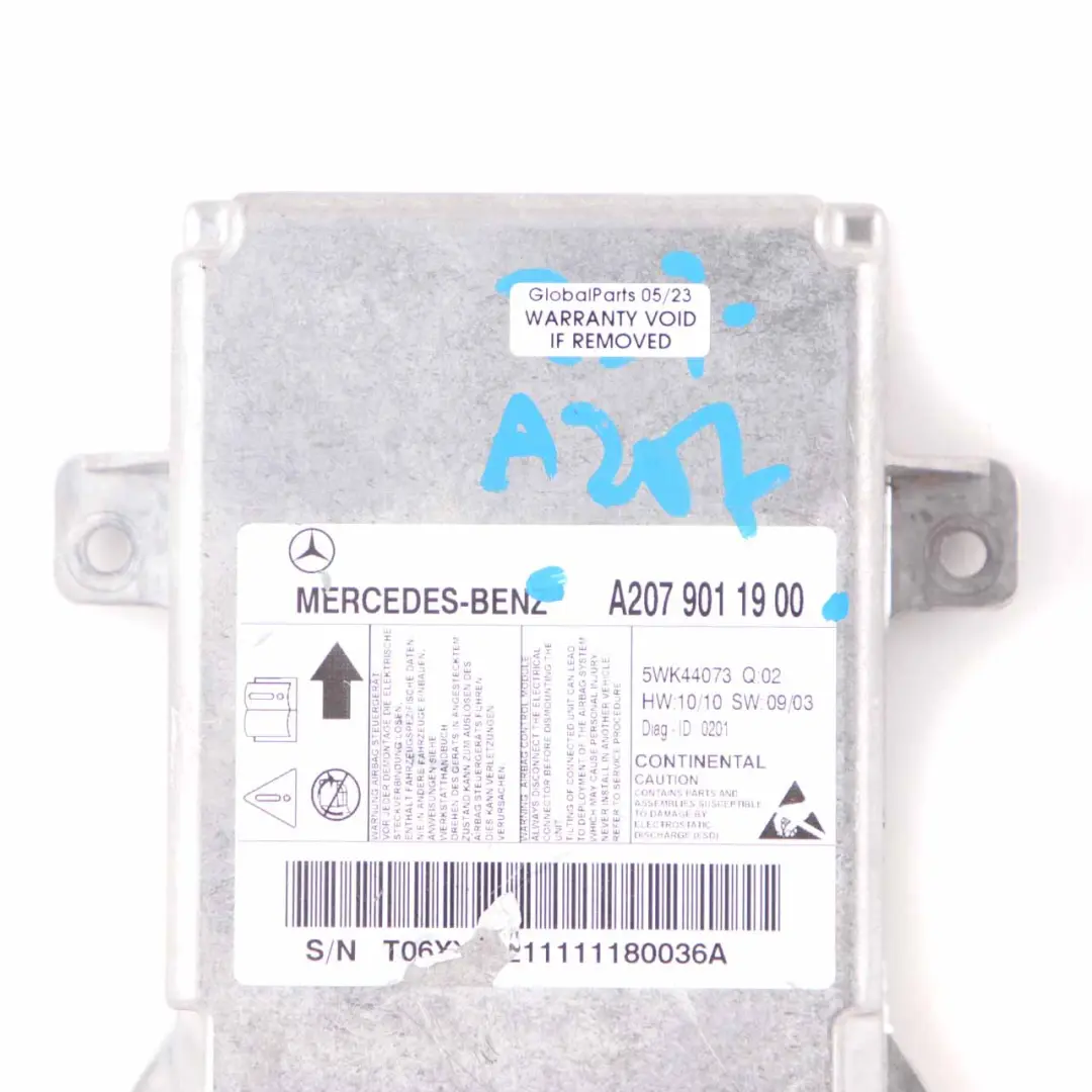Air Bag Module Mercedes W207 A207 Control Unit ECU Airbag Sensor - SKU A2079011900 - Part number A2079011900
