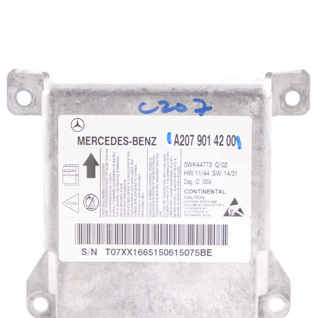  Airbag Module Mercedes W207 C207 Coupe Air Bag SRS Control Unit ECU - SKU A2079014200 - Part number A2079014200