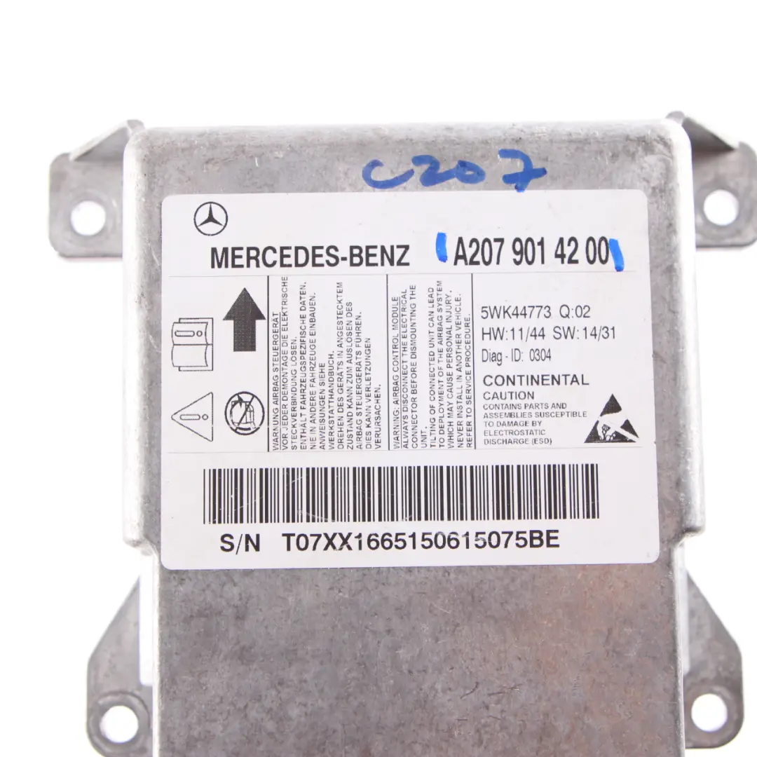  Airbag Module Mercedes W207 C207 Coupe Air Bag SRS Control Unit ECU - SKU A2079014200 - Part number A2079014200