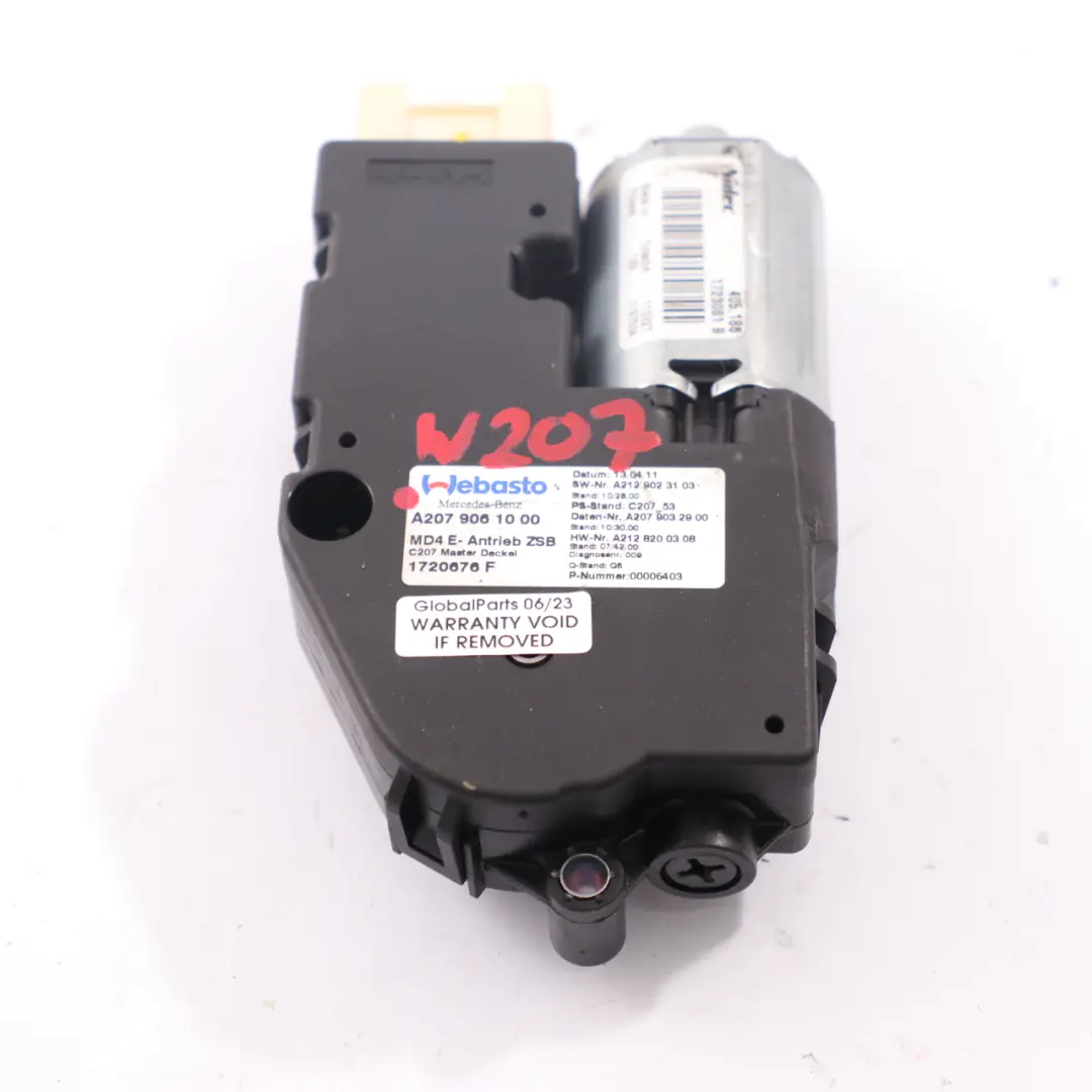 Sunroof Drive Mercedes W204 W207 W212 Sun Roof Motor Actuator Unit - SKU A2079061000 - Part number A2079061000