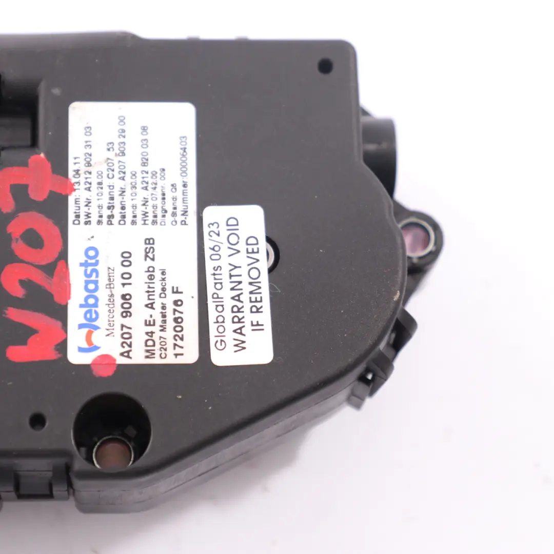  Sunroof Drive Mercedes W204 W207 W212 Sun Roof Motor Actuator Unit - SKU A2079061000 - Part number A2079061000