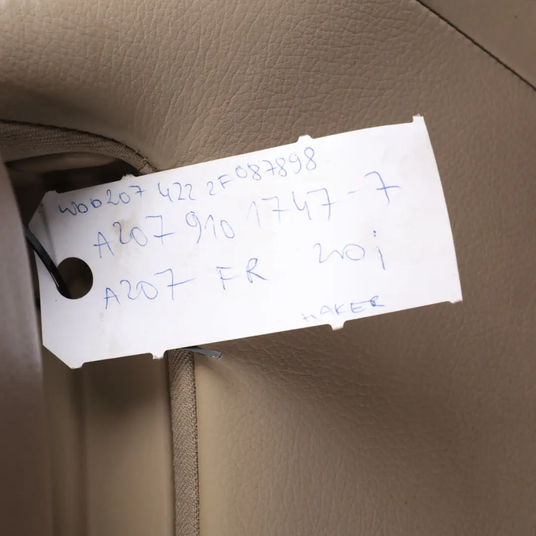 Front Seat Mercedes A207 Coupe Right O/S Leather Beige Heated to with Part number A2079101747 Front Seat Mercedes A207 Coupe Right O/S Leather Beige Heated - SKU A2079101747-7 - Part number A2079101747