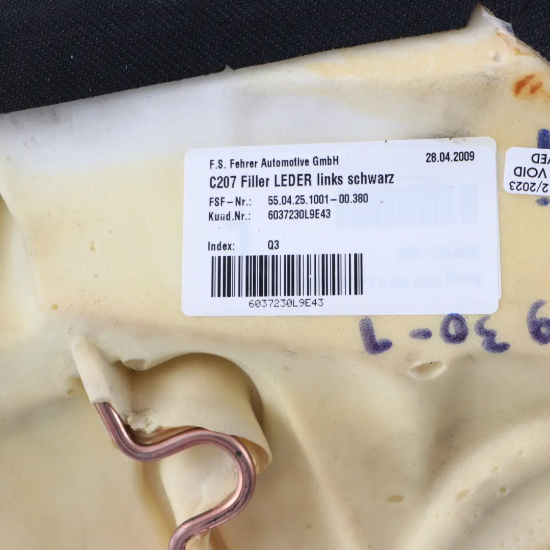 Mercedes C204 C207 Backrest Lateral Panel Rear Seat Left N/S Cloth Leather Beige - SKU A2079200930-1 - Part number A2079200930